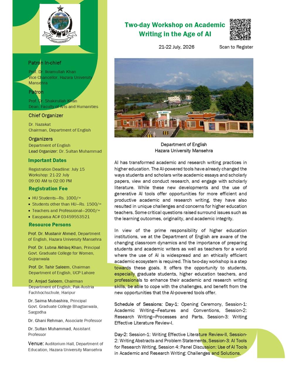 Two-Day Workshop on Academic Writing in the Age of AI